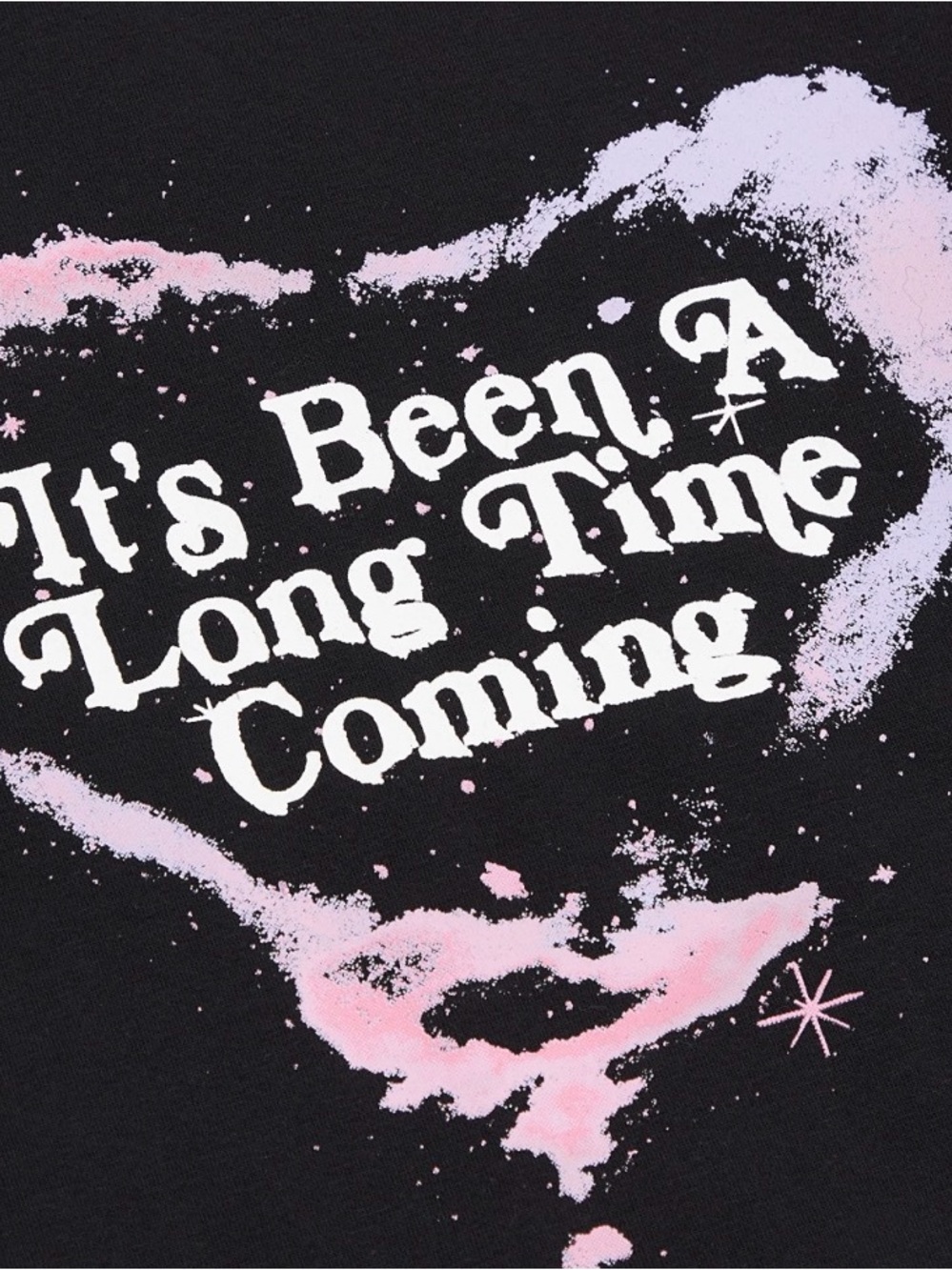 Taylor Swift Black Crop Top with Pink & Lavender Heart Graphic